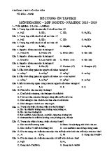 Đề cương ôn tập học kỳ II môn Hóa học Lớp 10 - Năm học 2018-2019 - Trường THPT Võ Văn Tần